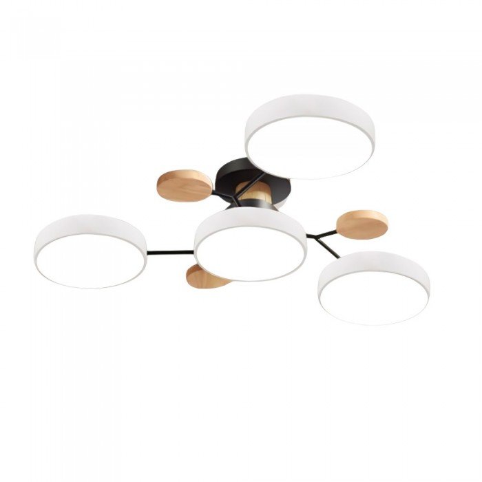 Sansoti | Moderne Plafondlamp met Houten Details – LED Designlamp voor Woonkamer & Slaapkamer