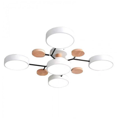 Sansoti | Moderne Plafondlamp met Houten Details – LED Designlamp voor Woonkamer & Slaapkamer