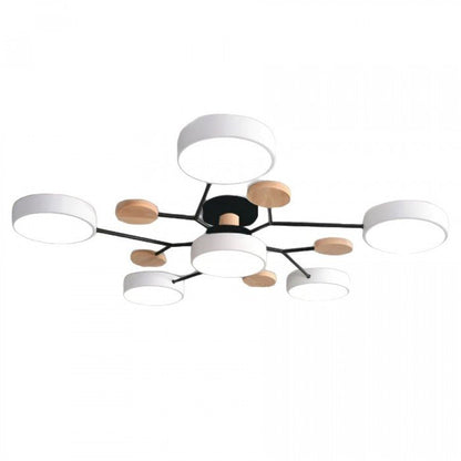 Sansoti | Moderne Plafondlamp met Houten Details – LED Designlamp voor Woonkamer & Slaapkamer