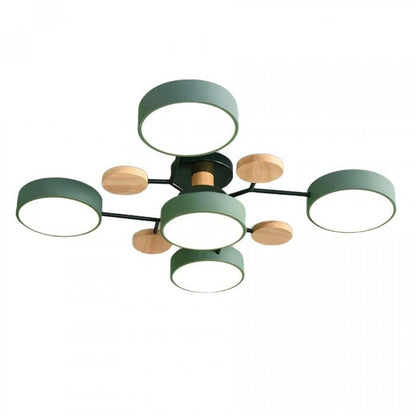 Sansoti | Moderne Plafondlamp met Houten Details – LED Designlamp voor Woonkamer & Slaapkamer