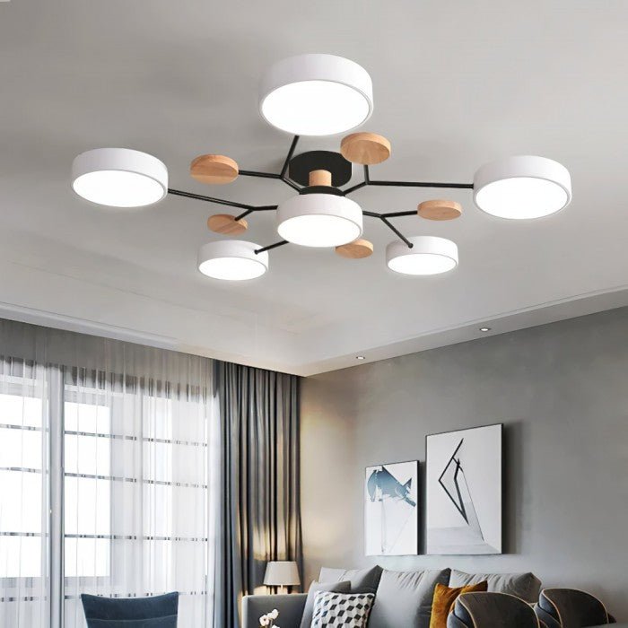 Moderne Plafondlamp met Vertakt Design – Warm LED-licht – Energiezuinig & Duurzaam – Scandinavische Sfeer voor Woonkamer, Eetkamer en Kantoor