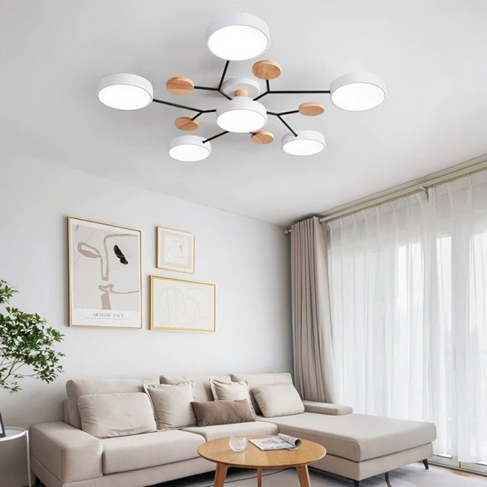 Moderne Plafondlamp met Vertakt Design – Warm LED-licht – Energiezuinig & Duurzaam – Scandinavische Sfeer voor Woonkamer, Eetkamer en Kantoor