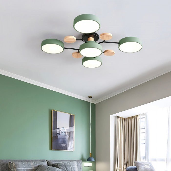 Sansoti | Moderne Plafondlamp met Houten Details – LED Designlamp voor Woonkamer & Slaapkamer