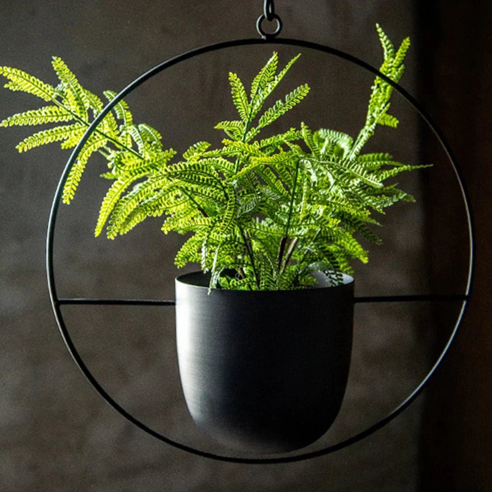 Hangende Plantenpot met Metalen Ring voor Kruiden en Vetplanten Binnen