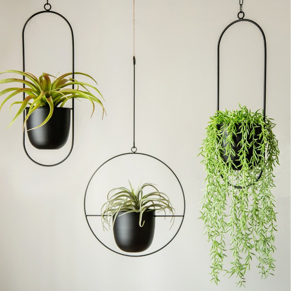 Hangende Plantenpot met Metalen Ring voor Kruiden en Vetplanten Binnen