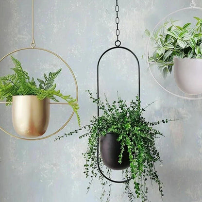 Hangende Plantenpot met Metalen Ring voor Kruiden en Vetplanten Binnen