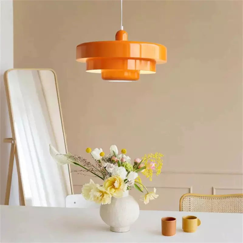 Hanglamp Ijzer Bauhaus Industrieel Oranje Goud Zwart 35cm Pendellamp Eetkamer Slaapkamer