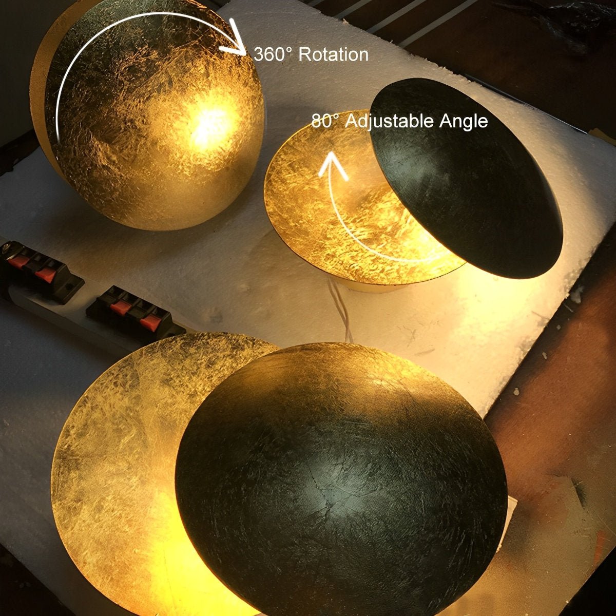 Wandlamp Eclipse Ijzer Koper Goud Woonkamer Slaapkamer Maanlamp Decoratieve Wandverlichting Eclips Sfeerverlichting Hotel Gangpad Artistiek