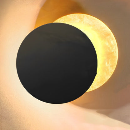 Wandlamp Eclipse Ijzer Koper Goud Woonkamer Slaapkamer Maanlamp Decoratieve Wandverlichting Eclips Sfeerverlichting Hotel Gangpad Artistiek