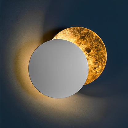 Wandlamp Eclipse Ijzer Koper Goud Woonkamer Slaapkamer Maanlamp Decoratieve Wandverlichting Eclips Sfeerverlichting Hotel Gangpad Artistiek