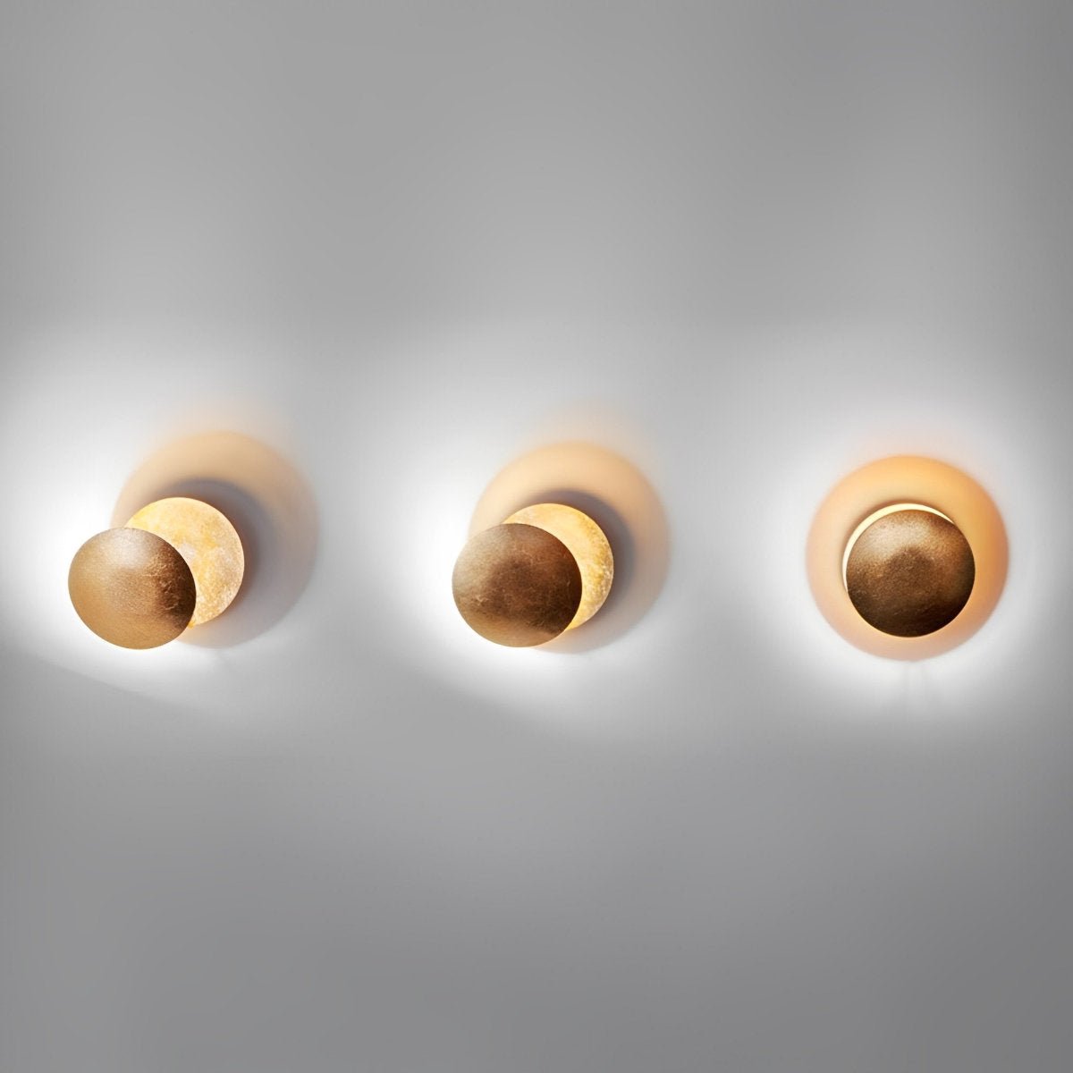 Wandlamp Eclipse Ijzer Koper Goud Woonkamer Slaapkamer Maanlamp Decoratieve Wandverlichting Eclips Sfeerverlichting Hotel Gangpad Artistiek