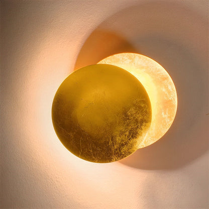 Wandlamp Eclipse Ijzer Koper Goud Woonkamer Slaapkamer Maanlamp Decoratieve Wandverlichting Eclips Sfeerverlichting Hotel Gangpad Artistiek