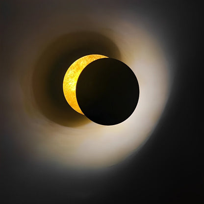 Wandlamp Eclipse Ijzer Koper Goud Woonkamer Slaapkamer Maanlamp Decoratieve Wandverlichting Eclips Sfeerverlichting Hotel Gangpad Artistiek