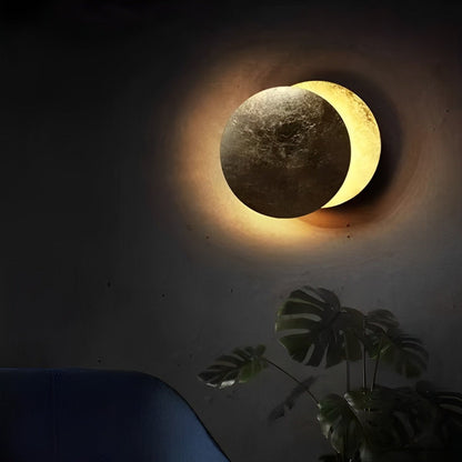 Wandlamp Eclipse Ijzer Koper Goud Woonkamer Slaapkamer Maanlamp Decoratieve Wandverlichting Eclips Sfeerverlichting Hotel Gangpad Artistiek