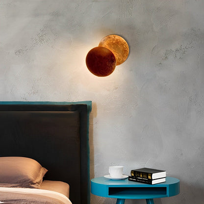 Wandlamp Eclipse Ijzer Koper Goud Woonkamer Slaapkamer Maanlamp Decoratieve Wandverlichting Eclips Sfeerverlichting Hotel Gangpad Artistiek