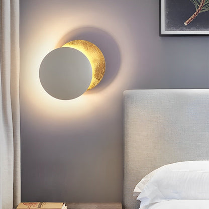 Wandlamp Eclipse Ijzer Koper Goud Woonkamer Slaapkamer Maanlamp Decoratieve Wandverlichting Eclips Sfeerverlichting Hotel Gangpad Artistiek