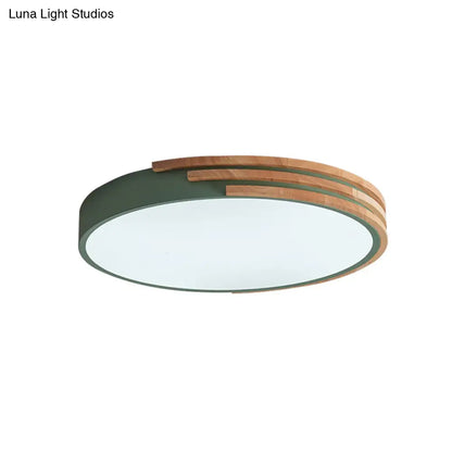 Ronde Plafondlamp Hout & Acryl – Scandinavische Stijl 40cm