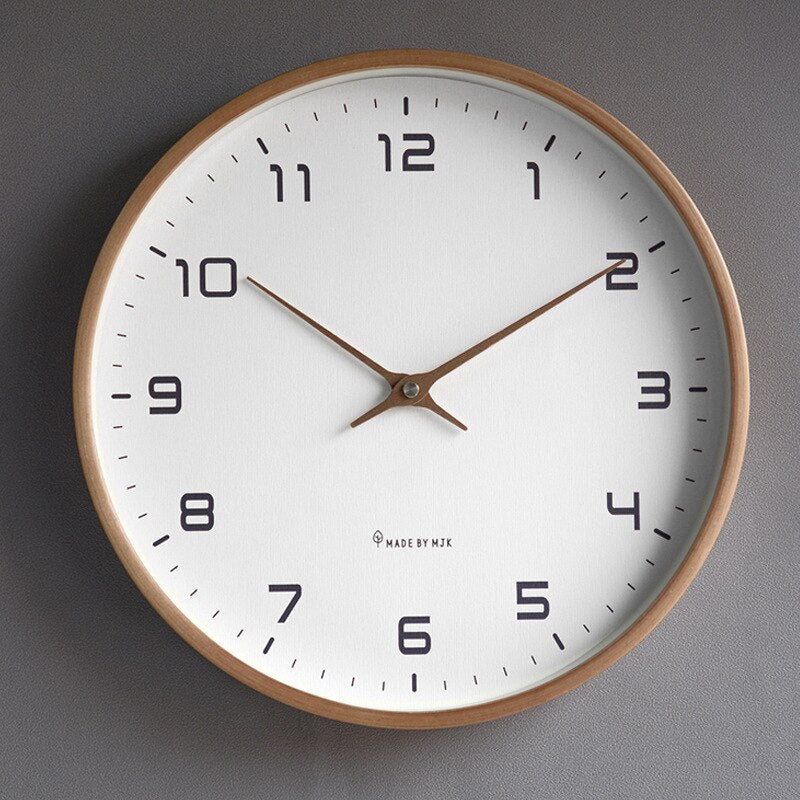Scandinavische Houten Wandklok – Fluisterstil Uurwerk · Minimalistische Klok · Natuurlijke Accenten voor Woonkamer, Slaapkamer, Werkkamer · Stijlvolle Tijdregistratie · Strak Design