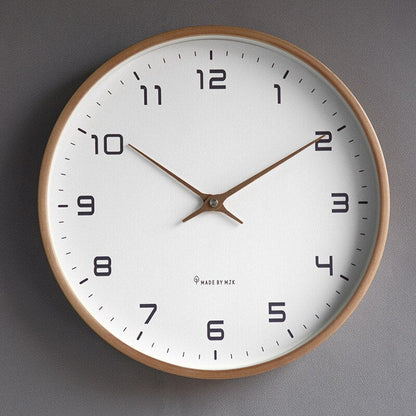 Scandinavische Houten Wandklok – Fluisterstil Uurwerk · Minimalistische Klok · Natuurlijke Accenten voor Woonkamer, Slaapkamer, Werkkamer · Stijlvolle Tijdregistratie · Strak Design