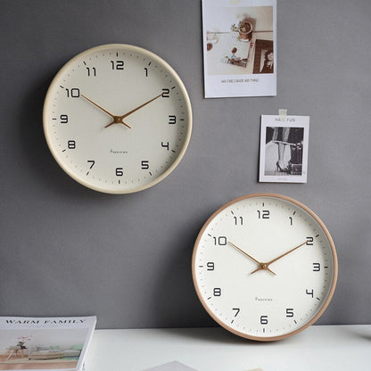 Scandinavische Houten Wandklok – Fluisterstil Uurwerk · Minimalistische Klok · Natuurlijke Accenten voor Woonkamer, Slaapkamer, Werkkamer · Stijlvolle Tijdregistratie · Strak Design