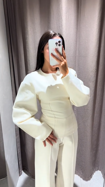 Dames Lounge Set Oversized - Zachte Wijde Broek en Top