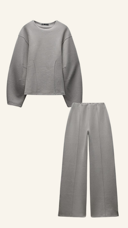 Dames Lounge Set Oversized - Zachte Wijde Broek en Top
