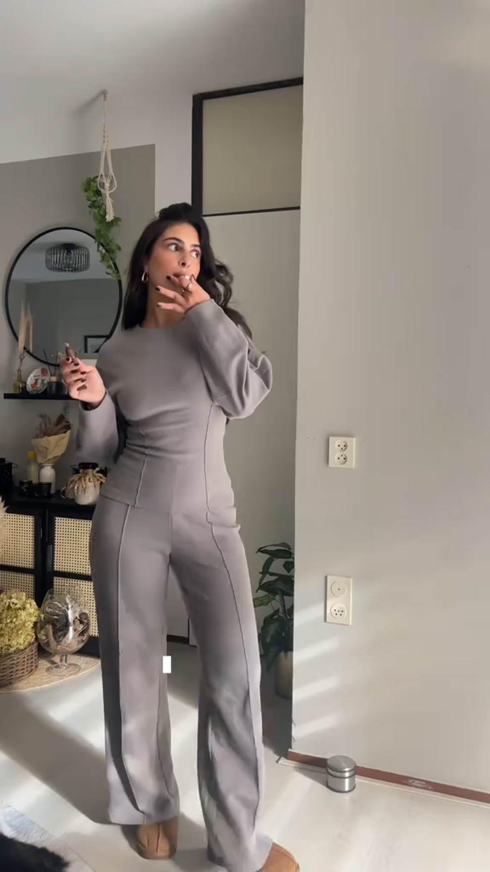 Dames Lounge Set Oversized - Zachte Wijde Broek en Top