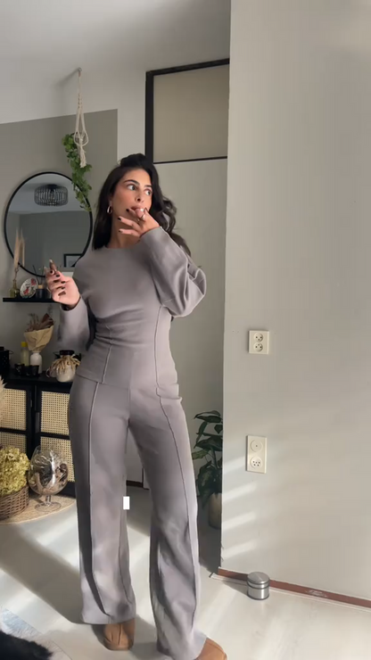 Dames Lounge Set Oversized - Zachte Wijde Broek en Top