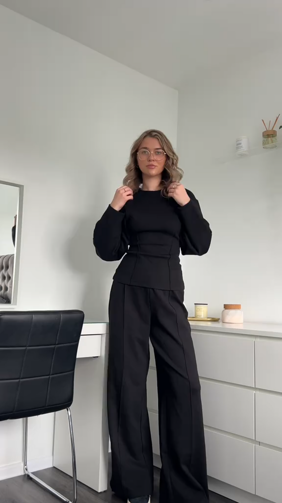 Dames Lounge Set Oversized - Zachte Wijde Broek en Top