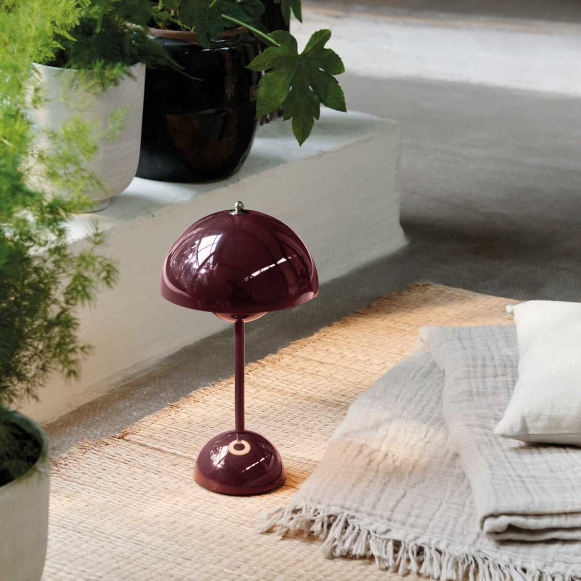 Tafellamp paddenstoel LED USB oplaadbaar draadloos nachtkastje bureau sfeerlicht interieur