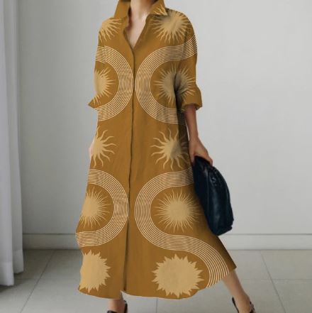 Dames Jurk Overhemdjurk Katoen Elegant Zomerjurk