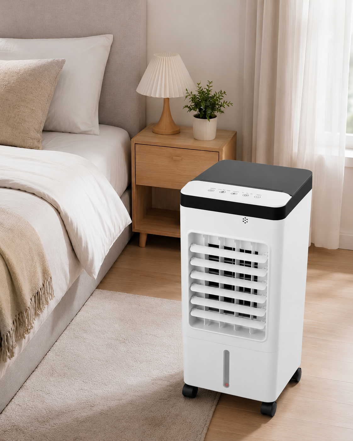 Mobiele Luchtcirculatiebuis met Vernevelaar Timer voor Thuiskantoor Verkoeling Bureau Koeling Tafelventilator