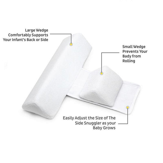 Baby Zijslaap Positiekussen – Driehoekig Antirol Kussen met Verstelbare Breedte – Zacht Memory Foam – Ademend & Wasbaar – Voor Pasgeborenen tot 12 Maanden
