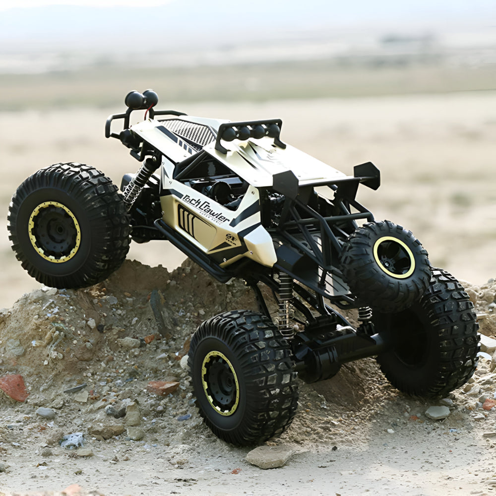 Bestuurbare Monstertruck Terreinwagen Metalen Chassis 4WD RC Auto Zwart Goud