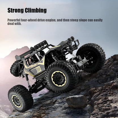 Bestuurbare Monstertruck Terreinwagen Metalen Chassis 4WD RC Auto Zwart Goud