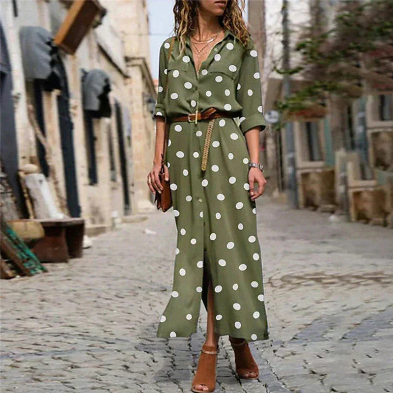 Stippen Jurk Freja Zwart Elegante Vrouwelijke Stijl - StudioMarella