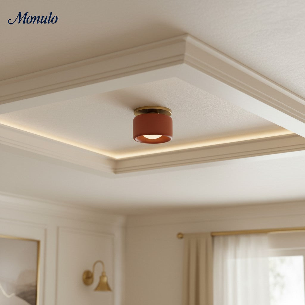 Porseleinen Plafondlamp met Strakke Montage – Moderne Lage Profiellamp Keramiek Opbouwverlichting
