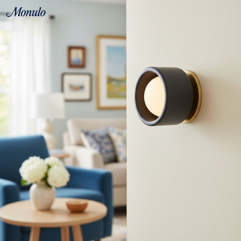 Keramische Ronde Wandlamp Wit Minimalistisch Flush Mount Verlichting voor Hal en Gang