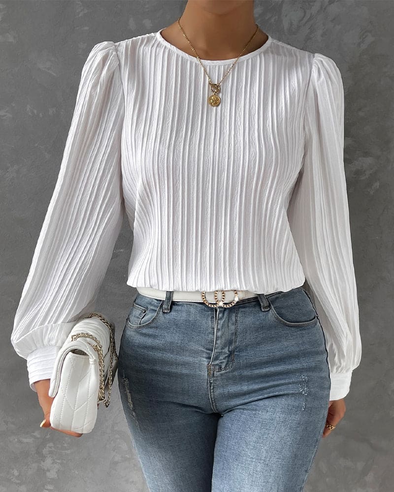 Vrouwelijke Blouse Lantaarnmouwen Elegante Stijl - StudioMarella