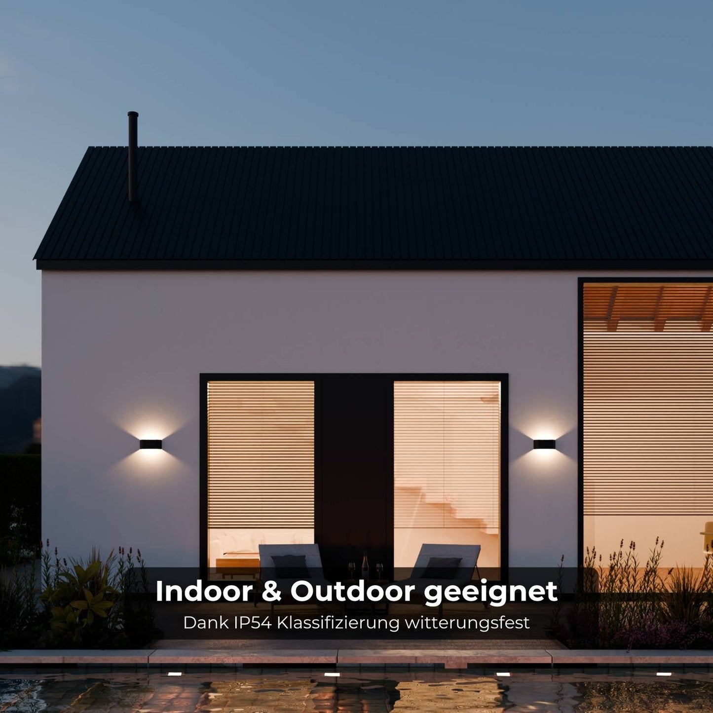 Moderne wandlamp met warm 2700k licht en ip54 bescherming voor binnen en buiten