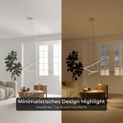 Moderne ring hanglamp met zwevend 3-ringen design