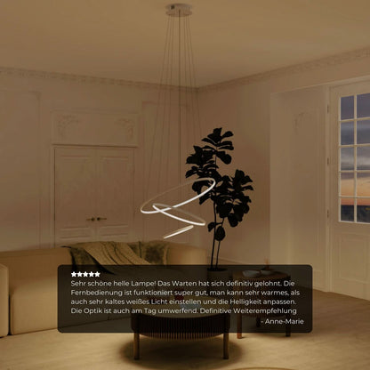 Moderne ring hanglamp met zwevend 3-ringen design