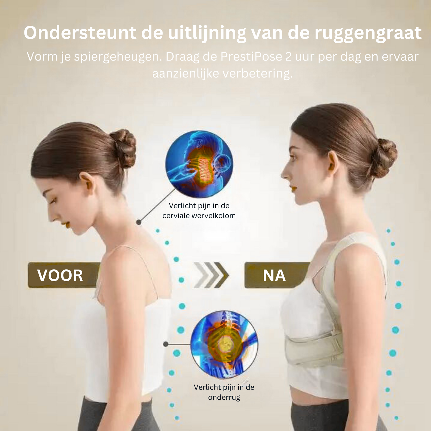 Corrigerend Rugsteun Vest – Onzichtbaar Ondergoed voor Rechte Houding en Verlichte Nek-, Schouder- en Rugpijn | Ademend Comfort voor Dagelijks Gebruik