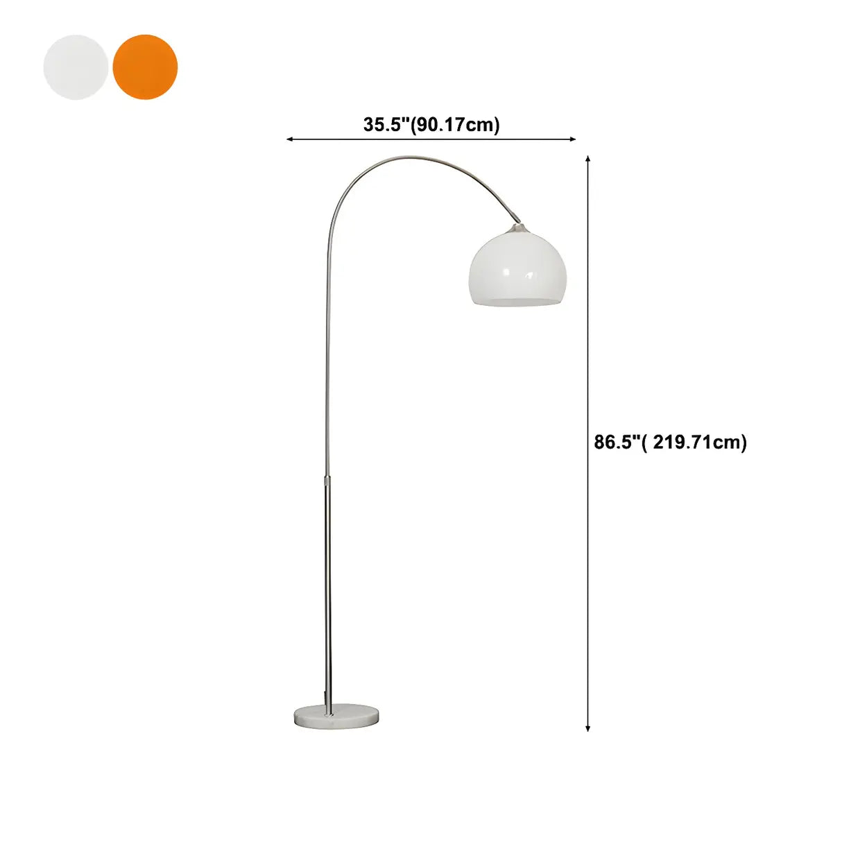 Moderne Boog Vloerlamp met Acryl Koepelkap en Metalen Frame 220 cm Hoog voor Woonkamer en Leeshoek