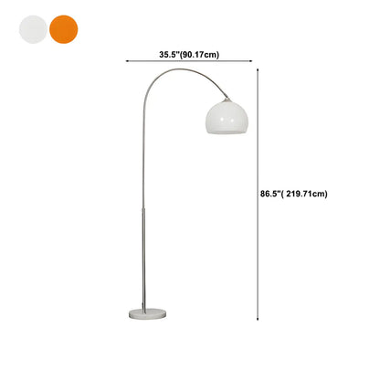 Moderne Boog Vloerlamp met Acryl Koepelkap en Metalen Frame 220 cm Hoog voor Woonkamer en Leeshoek