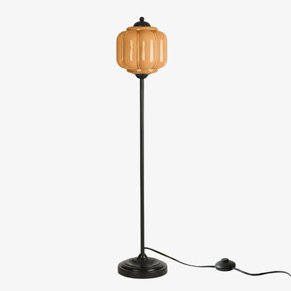 Decoratieve Glazen Pompoen Vloerlamp Retro Organische Stijl Woonkamer Staande Lamp
