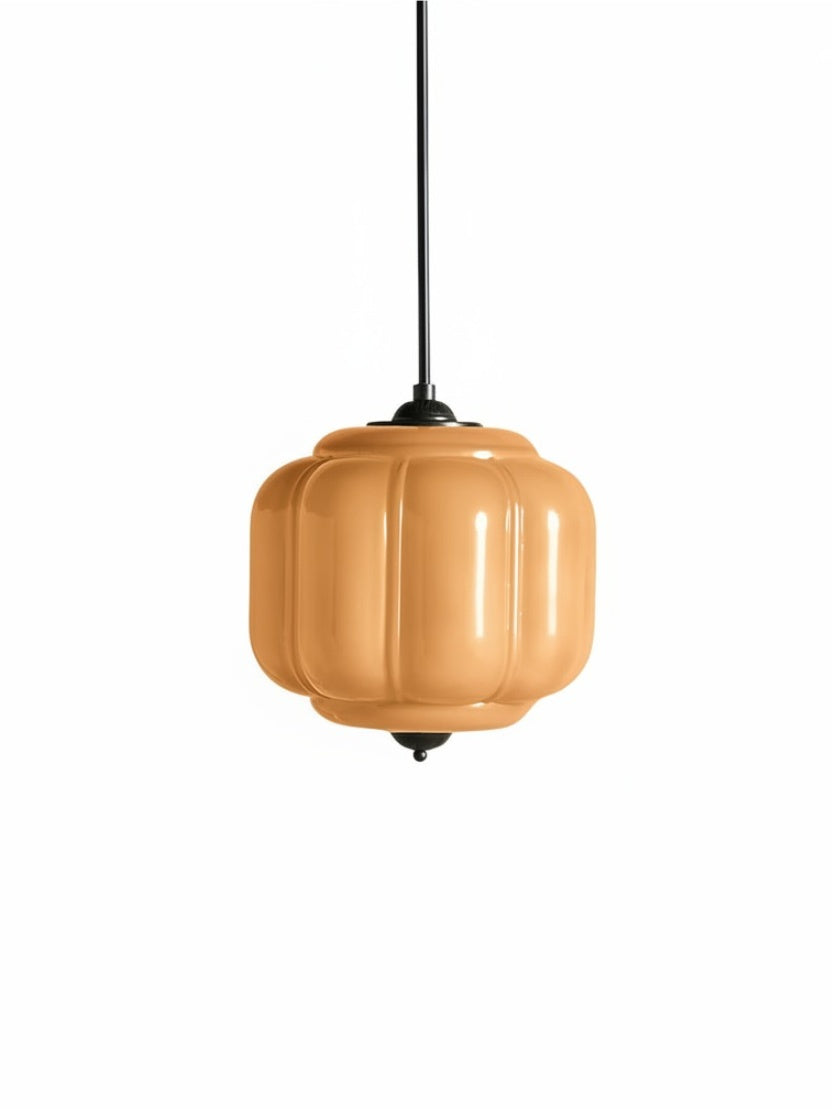 Vintage Kroonluchter met Crèmekleurige Glazen Kappen – Hanglamp in Retro-Stijl voor Eetkamer & Woonkamer