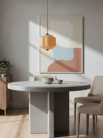 Vintage Kroonluchter met Crèmekleurige Glazen Kappen – Hanglamp in Retro-Stijl voor Eetkamer & Woonkamer
