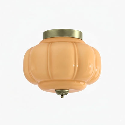 Retro Plafondlamp met Melkglazen Kap – Verfijnde Semi-Flush Mount Verlichting voor Moderne Interieurs