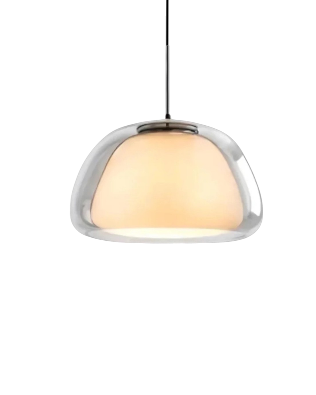 Luxe Glazen Hanglamp Met Mat En Transparant Glas In Minimalistisch Japandi Design
